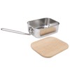 Stainless Steel Lunch Storage Box with Bamboo Lid Portable Camping