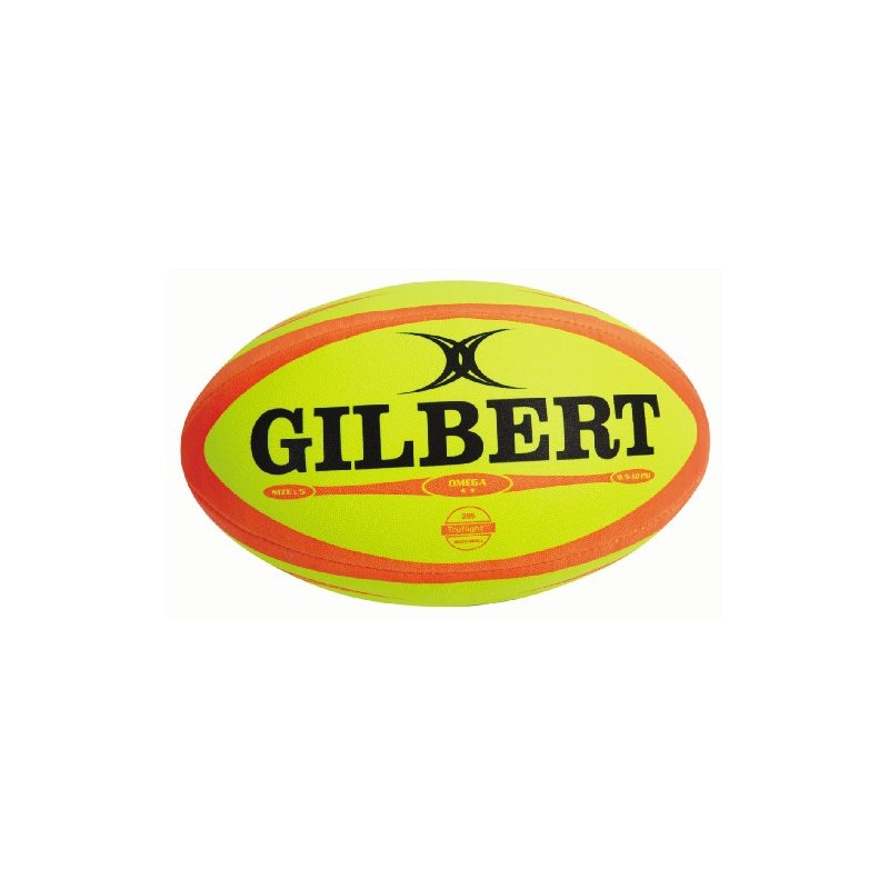 Gilbert Men's Omega Match Rugby Ball - Fluoro, Size 4