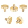M METERXITY 5-Pack Knurled Thumb Screws, M4x6mm Solid Brass Flat