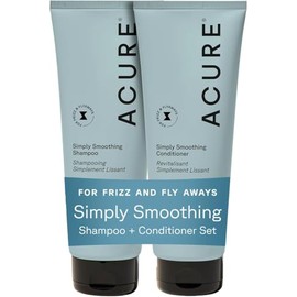 Acure Set De Champú Y Acondicionador Simply Smoothing - Hidratante Y Humectante Para Mujeres Y Hombres, Hidrata El Cabello Encrespado, Seco Y Dañado  