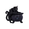 Nemesis Now Spite's Cauldron Rückfluss-Räuchergefäß, Schwarze Katze, vertraut, 16,3 cm