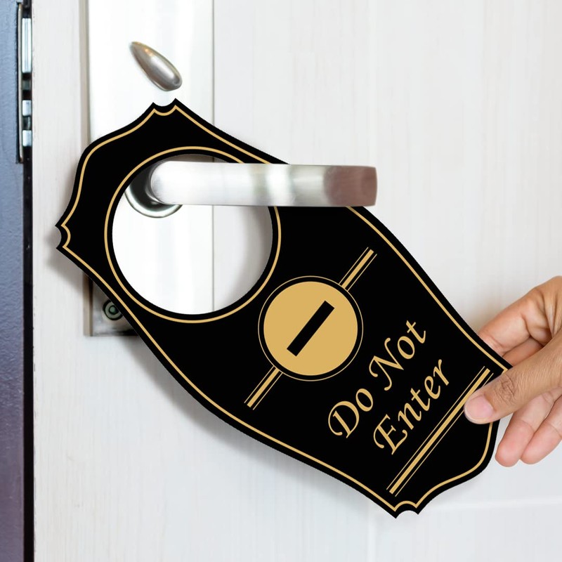 Signs ByLITA Do Not Enter Door Hanger - Black, 4"