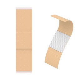 AmeriCan Goods Sheer Strip Plastic Adhesive Bandages Sterile 3/8"" x 1.5"" Flexible Hypoallergenic Wound Care Strip Bandages Latex Free (200), Beige