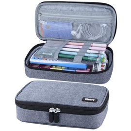 Chelory Pencil Case Large Capacity Pencil Cases Bag for Boys Girls Teens Big Storage Pen Pouch Holder Desk Organiser for Stationery Office Supplies Middle High School Student Makeup Bag Adult, Grey