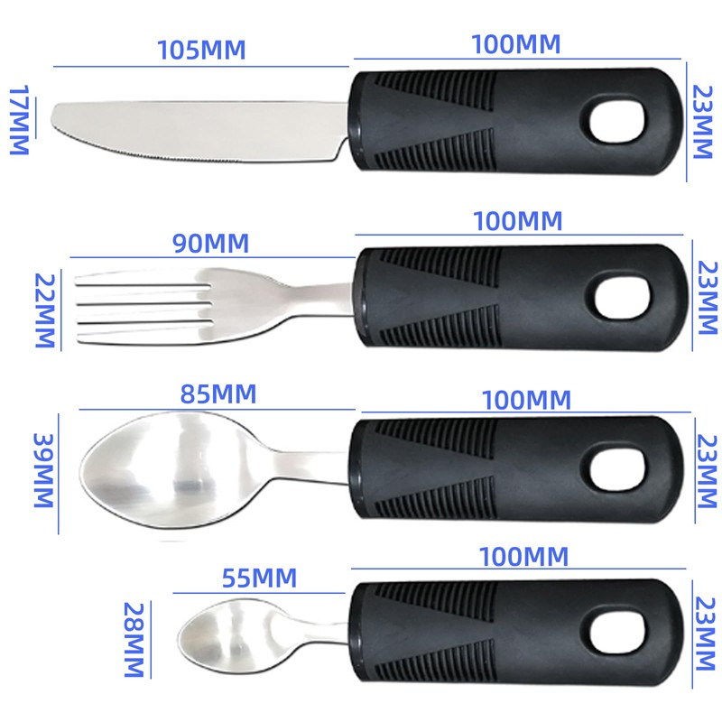 Disability Aids Easy Grip Cutlery Set of 4 – Extra