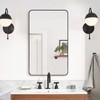 ANDY STAR Matte Black Bathroom Vanity Mirror, Well Made Rounded
