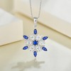 YL Snowflakes Necklace Sterling Silver Winter Pendant Created Sapphire Christmas