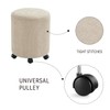 Get Set Style Ottoman with Wheels, Rolling Vanity Stool for