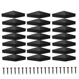 36 Pcs Black 4“x 4“(Actual 3.5" x 3.5") Aluminum Pyramid Fence Post Caps,Black Matte Post Covers Fit 4x4 Nominal Wood Post for Fence Wood Post of Decks or Corridors