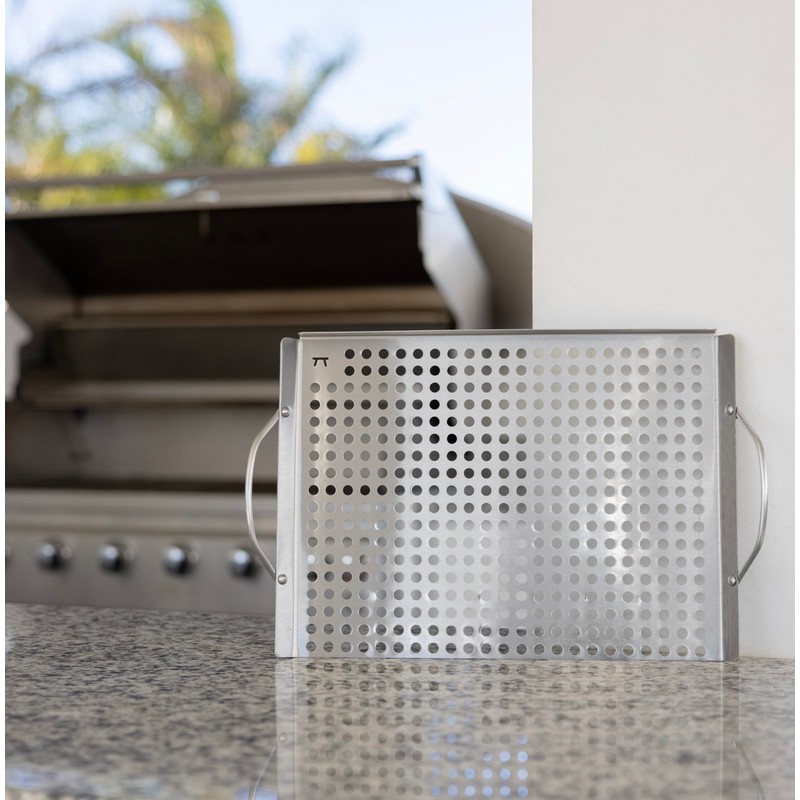 Outset 76632 Stainless Steel Grill Topper Grid, 11"x17" BBQ Tray