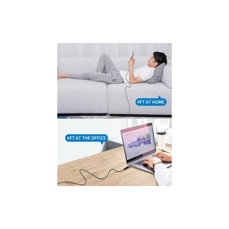 Paquete de 3 cables USB C a USB C, 60