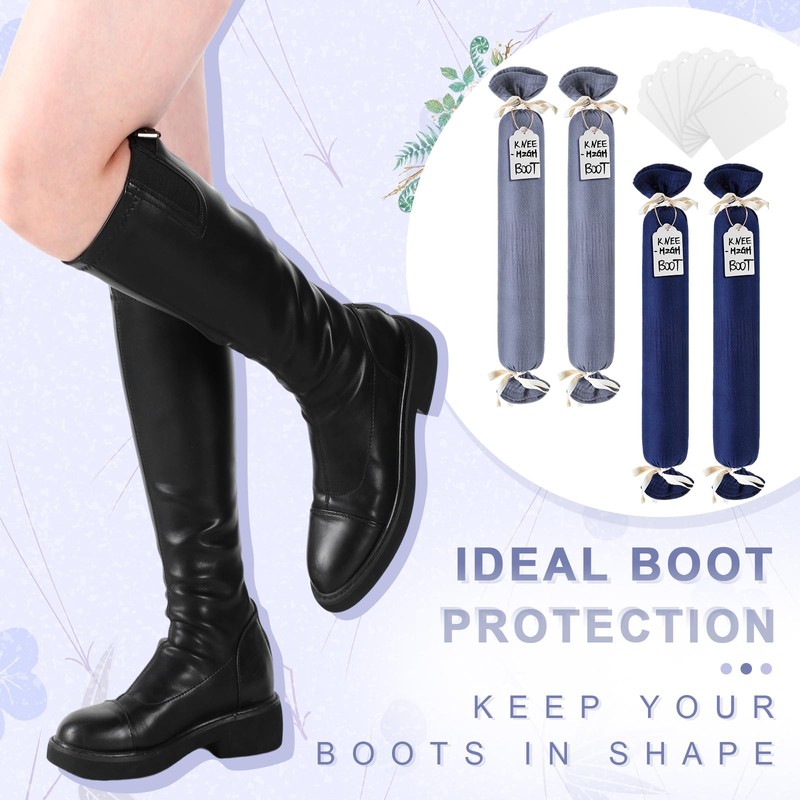 Maiteenly 2 Pairs Boot Shaper Stands with 8 Labels Cotton