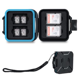 JJC 12 Slots Portable SD Micro SD Memory Card Case, Water-Resistant and Anti-Shock SD MSD TF Card Holder Storage Organizer for 8 Micro SD Card & 4 SD/SDHC/SDXC Card with EVA Foam Interior