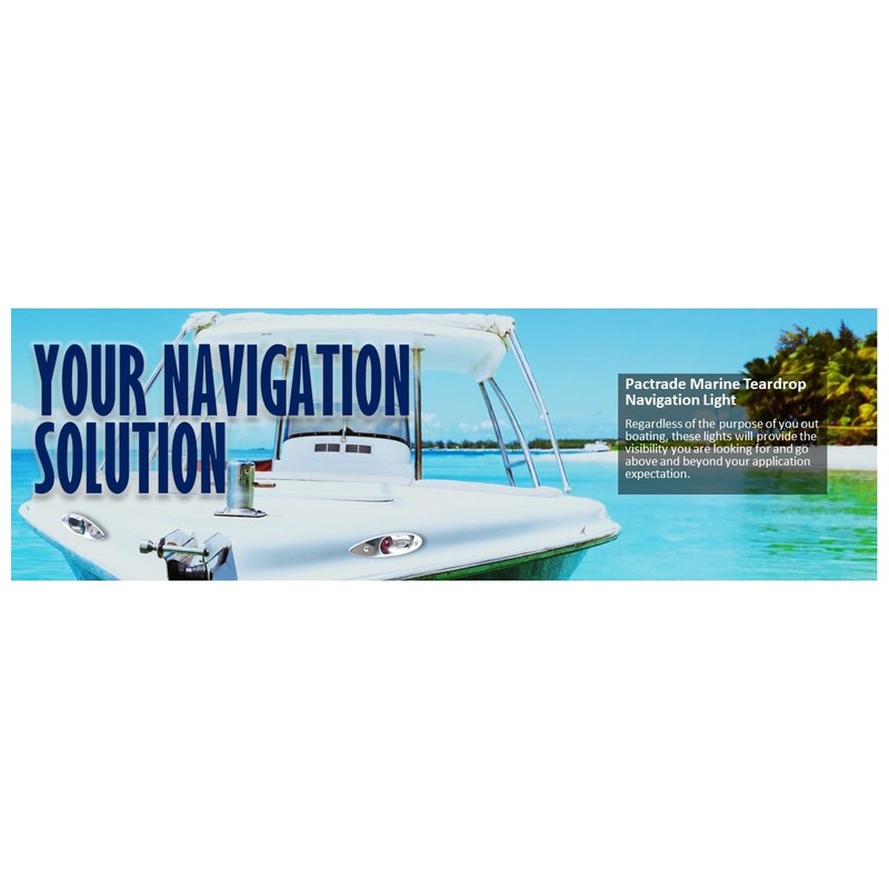 Pactrade Marine Boat Navigational Side Bow Tear Drop Lights Stainless
