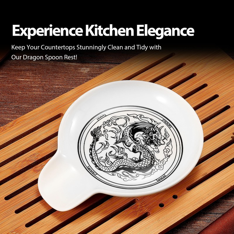 Hagary Dragon Spoon Rest Ceramic Spoon Rest For Stove Top