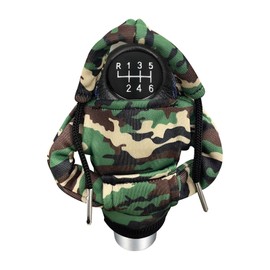 SHMZK Car Gear Shift Hoodie, Gear Shift Knob Cover Funny Mini Sweater Hoodie, Winter Warm Fashionable Gear Shifter Hoodie Shirt, Automotive Shift Stick Protector Decoration (Camouflage)
