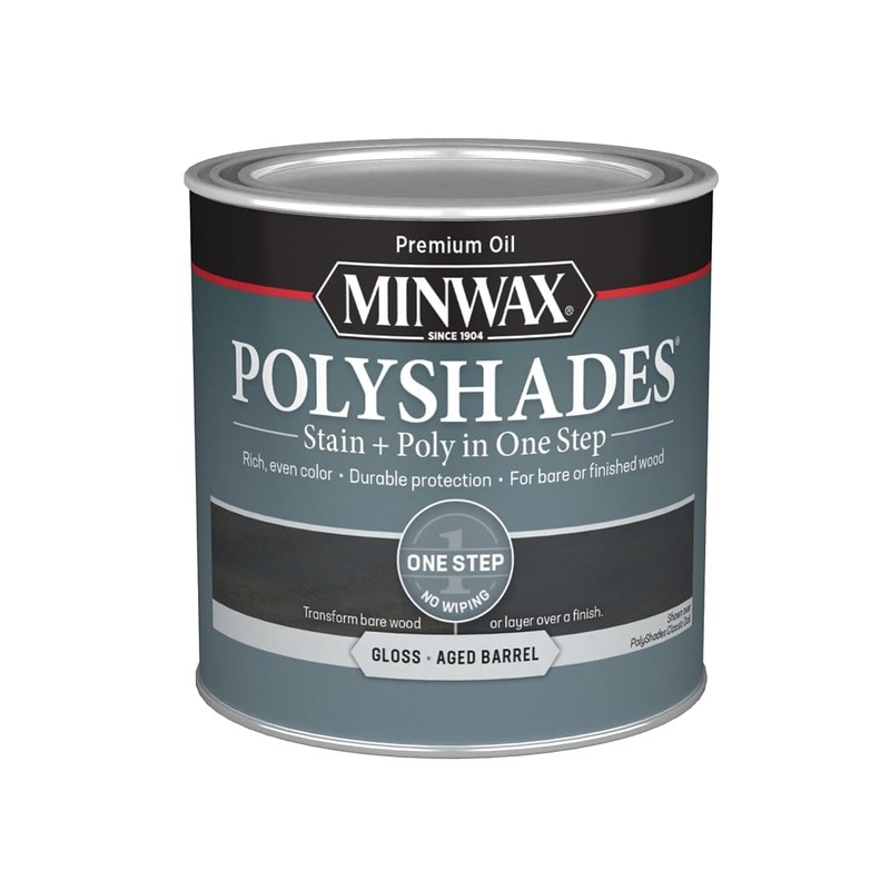 Minwax PolyShades Semi-Transparent Gloss Aged Barrel Stain/Polyurethane Finish 0.5 pt