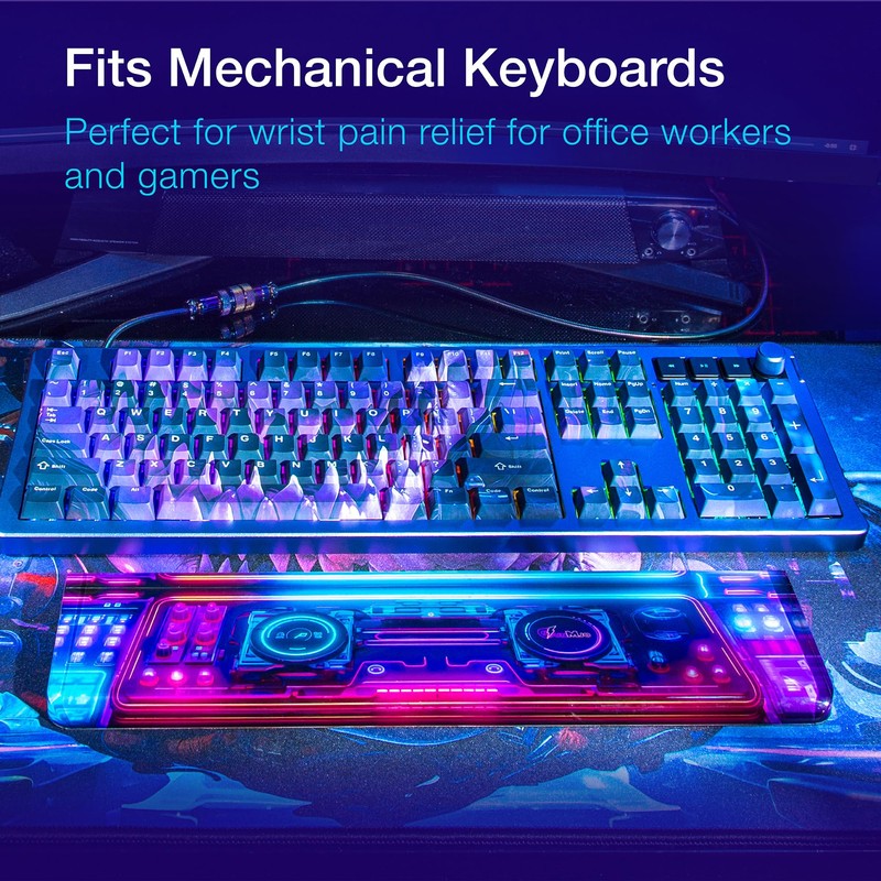 GUNMJO Acrylic Keyboard Wrist Rest, Shark, for TKL Computer Keyboard