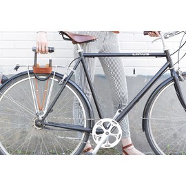 U-Lock Holster for Kryptonite Bicycle Locks; Leather D-Lock Holder for More Quiet Bike Ride (Tan)