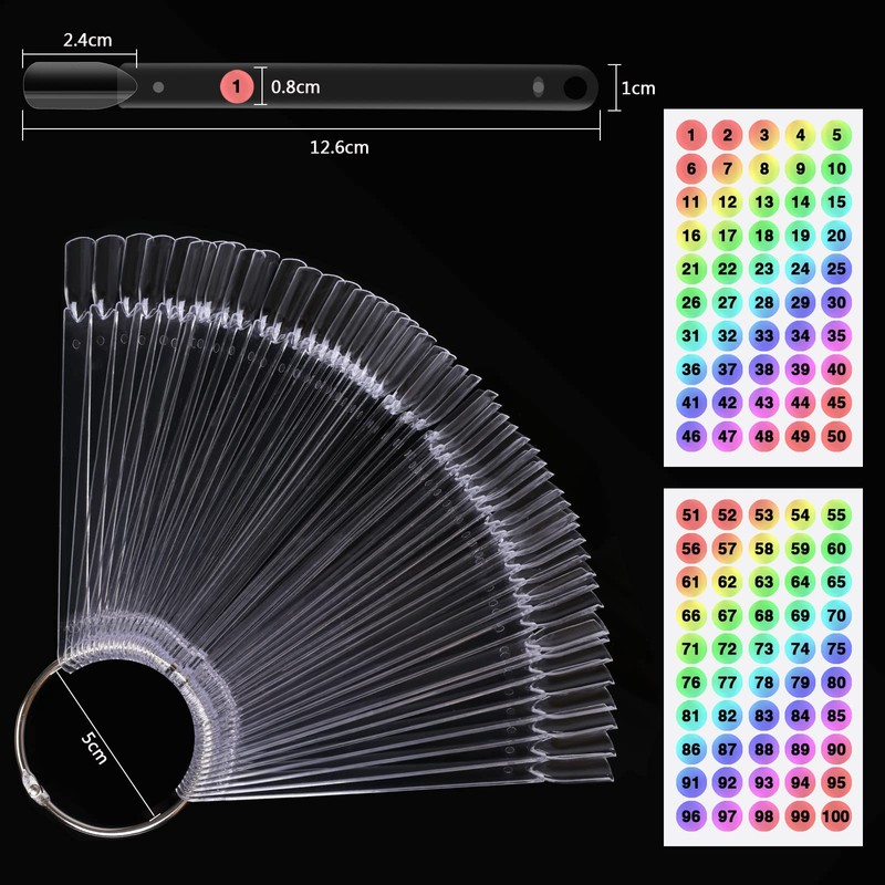 Nail Display Tips Practice Nail Tips with Number Stickers Nail