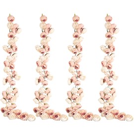 Daifunli 4 Pcs Artificial Peony Vine Hanging Faux Peony Flowers Garland for Wedding Anniversary Birthday Party Background Arch Garden Home Wall Room Decor (Light Pink,Pure Pink)