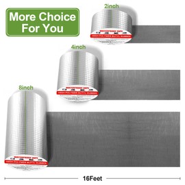 PACKKA Butyl Tape Waterproof Sealing Tape, Aluminum Foil Tape Butyl Sealant Tape for RV Repair, Window, Silicone, Boat and Pipe Sealing, Glass & EDPM Rubber Roof Patching, Silver, 2inchx16feet