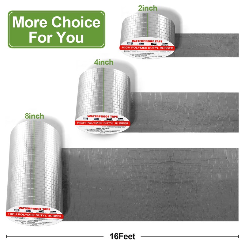 PACKKA Butyl Tape Waterproof Sealing Tape, Aluminum Foil Tape Butyl