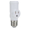 2Pcs 3 Prong Light Socket Adapter Plug White E26 Light