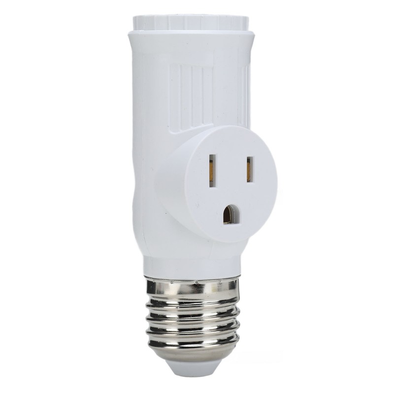 2Pcs 3 Prong Light Socket Adapter Plug White E26 Light
