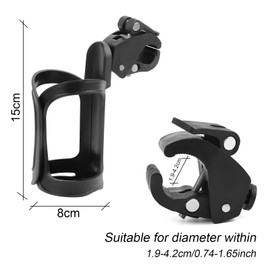 2 Pack Bicycle Bottle Holder, 360 Degree Rotation Adjustable Drink Holder Bicycle Pram, Bike Handlebar Cup Holder, Lightweight Water Bottle Holder, for Bicycle, Mountain Bike, Road Bike, Wheelchair
