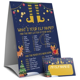 Christmas Games Sign - What's Your Elf Name Game, Christmas games for families, Christmas Party Games, Holiday games（33CB）