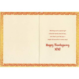 Designer Greetings Sending a Lot of Love Your Way Juvenile Thanksgiving Card for Granddaughter