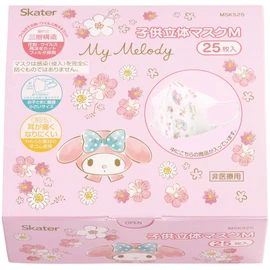 Skater MSKS25-A 3-Layer Non-woven Fabric 3D Mask, M, For Kids, 25 Pieces, My Melody, Elegant