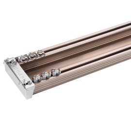 ZSHINE Curtain Rail Track Ceiling or Wall Mounting Heavy-Duty Curtain Rails for Living Room Bedroom Room Dividercolor: Champagne
