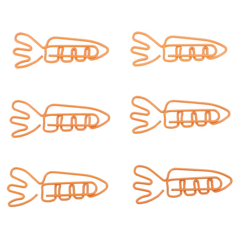 100Pcs Carrot Paper Clips Carrot Shape Strong Metal Anti Slip
