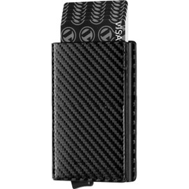 EDECOR Tarjetero de cuero, Cartera para Hombre, RFID Bloqueo Antirrobo Tarjetero para Caballero Plegable,con bolsillo,para efectivo y monedas, Regalos ara Tarjetas, Billetes Y Tarjetas De Visita