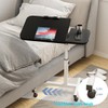 Tilting Overbed Table with Wheels, Height Adjustable Bedside Desk (23.6"