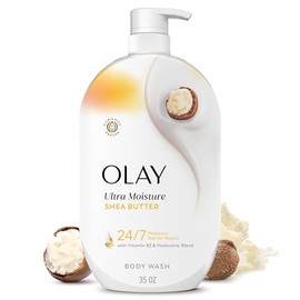"Olay Gel de baño Ultra Moisture con manteca de karité, vitamina B3 y mezcla hialurónica, 35 onzas