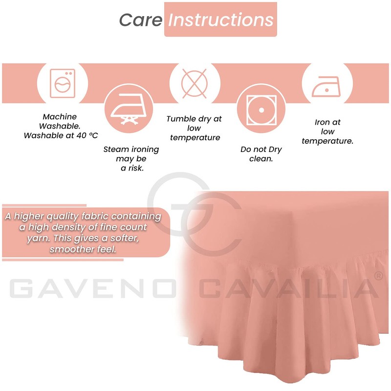 GC GAVENO CAVAILIA Fitted Valance Sheets Double Bed Sheet -