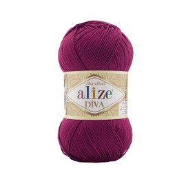 Alize Diva Silk Effect 100% Microfiber Acrylic Yarn 1 Ball skeins 100gr 383yds (326 - Purple)