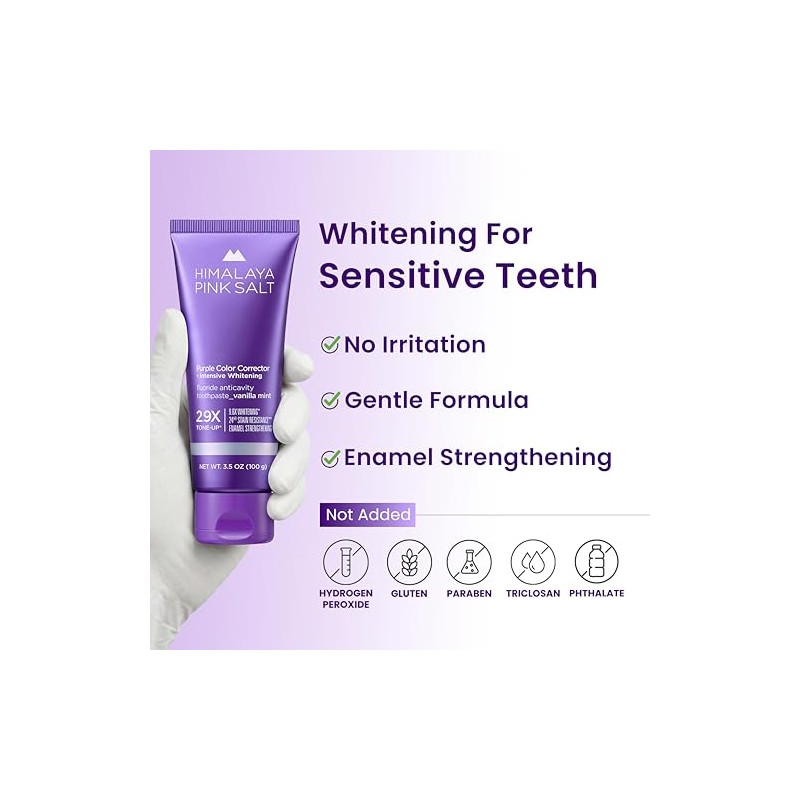 HIMALAYA PINKSALT Purple Toothpaste - Deep Stain Remover with Fluoride,