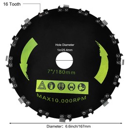 7" x 16T Chainsaw Tooth Brush Cutter Blade fits for Echo SRM-225 SRM-210 SRM-230 SRM-260 SRM-265 SRM-280 SRM-311 SRM-340 SRM-400 SRM-410 Arbor 1 inch Trimmer Weed Eater, with 2 Sets The Adapter Kit