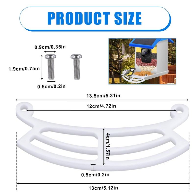 Bird Perch Extension, 5.31x1.57x0.2in Bird Feeder Perch Extender with Screws