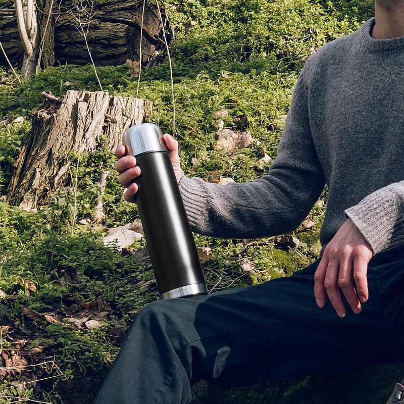 GRÄWE Thermos Flask, 1 Litre Stainless Steel Drinking Bottle, Thermos
