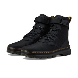 Dr. Martens Unisex Combs Tech II Combat Boot, Black Extra Tough Poly & Black Ajax, 5 US Women