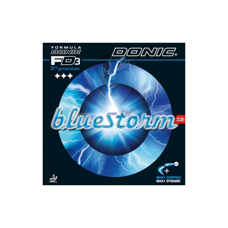 Donic Bluestorm Z3 Table Tennis Rubber (Max+, Red)