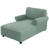 Gray Green Fitted Chaise Lounge Couch Cover - Double Arm,
