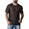 OYOANGLE Men's Sheer Mesh Short Sleeve Round Neck T Shirts