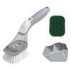 CQT Soap Dispenser Washing Up Brush, Dish Scrubber with Handle,