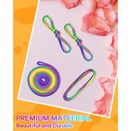 SONGTIY 6PCS Cats Cradle String, 65 Inch Long Rainbow Colourful Finger Rope, Chinese Finger String Games Toy for Kids, Adults, Children's Day, with A Sand Painting